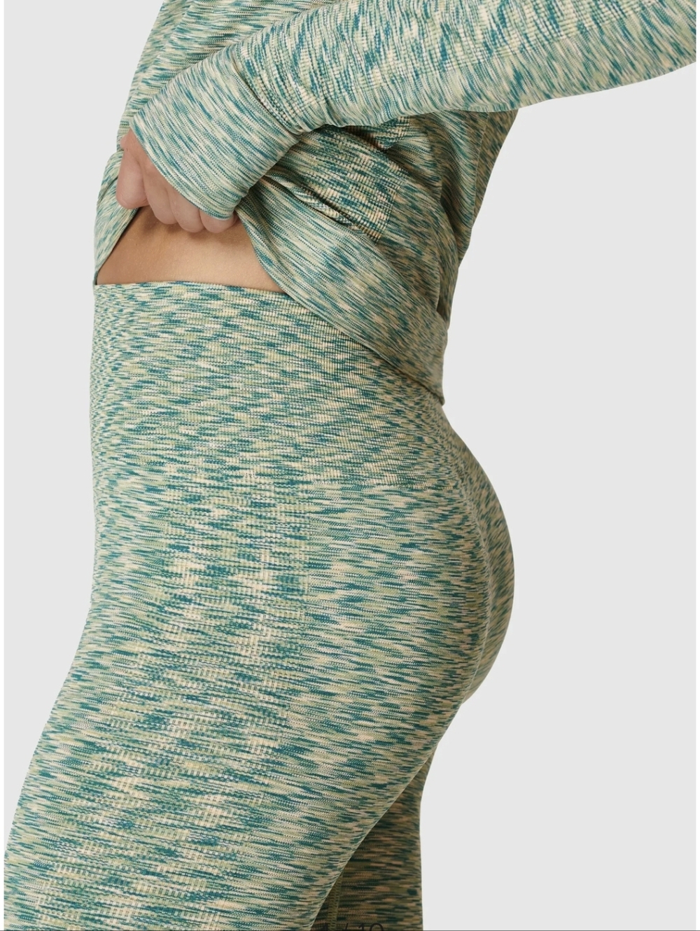 Sweaty Betty London Base Layer Space Dye High Rise Legging - Terrain Green - Picture 4 of 8